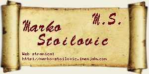 Marko Stoilović vizit kartica